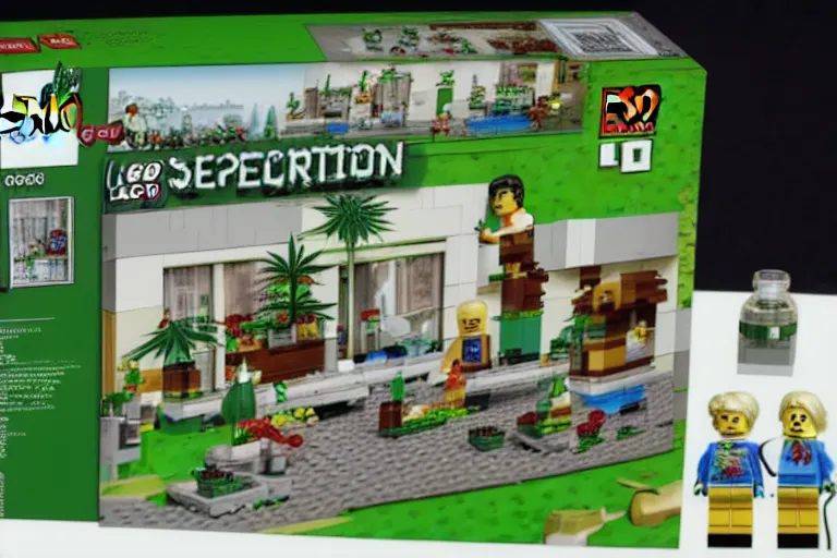 Image similar to cannabis grow operation 1 9 8 5 lego set