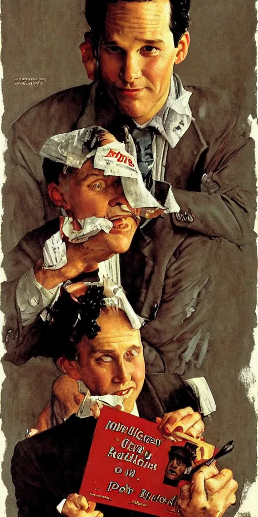 Image similar to Paul Rudd painted by Norman Rockwell