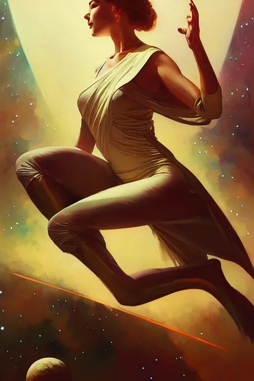 Image similar to space, buddhism, futurism, painting by greg rutkowski, j. c. leyendecker, artgerm