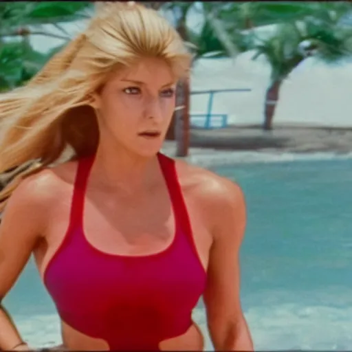 Image similar to A still of Samus Aran from Metroid in Baywatch (1989)