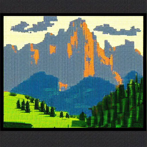 Prompt: italian dolomites pixel art