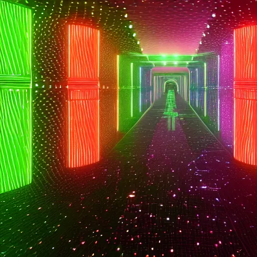 Image similar to a multiverse hypertube hallway made of 4 d quantum expanding entangled particulate galaxies, cosmic, supernova, digital, matrix, futuristic, neon, glowing, octane render, unreal engine, photorealistic, lightsabers, 8 k, ultra detailed