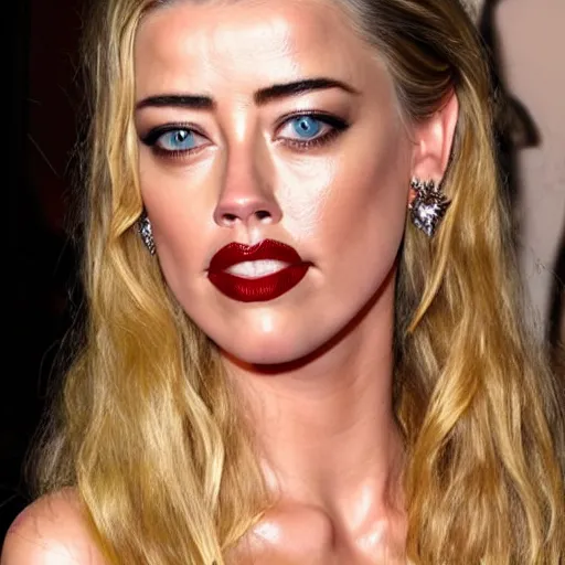 Image similar to gourd carved to look like the face of amber heard