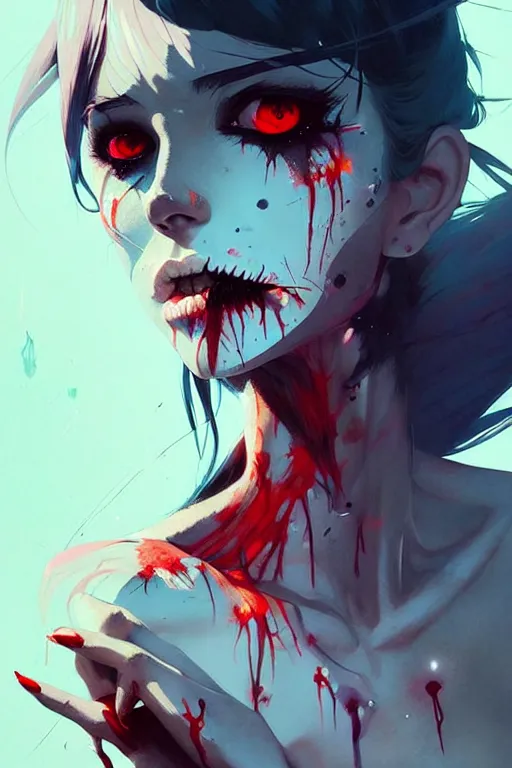 Prompt: a ultradetailed beautiful painting of a stylish zombie girl, by conrad roset, greg rutkowski and makoto shinkai trending on artstation