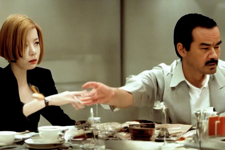 Prompt: a still of the movie lost in translation ( 2 0 0 3 ) directed by billy wilder in 1 9 4 5