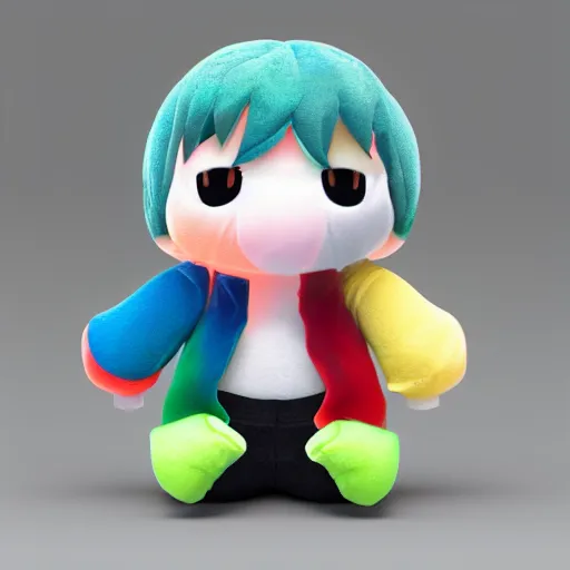 Image similar to cute fumo plush of a boy who loves to party, three point lighting, jellyfish, refractive optics, vray