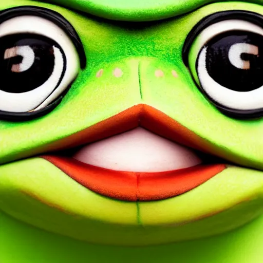 Image similar to A portrait of pepe the frog, perfect faces, 50 mm, award winning photography