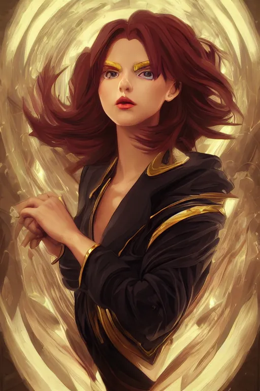 Prompt: YuGiOh, Black Magician Girl, digital painting, portrait, elegant, cinematic lighting, mysterious, highly detailed, artstation, concept art, illustration, smooth, sharp focus, editor's pickup, trending on artstation, trending on deviantart, alphonse mucha, WLOP