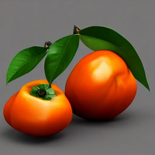 Image similar to persimmons , highly realistic, hyper-real, 4k, Octane render