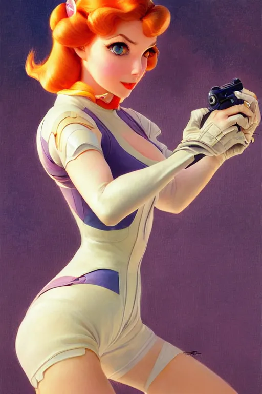 Prompt: retro racer princess peach as aeon flux profile picture by Margaret Keane, dynamic pose, intricate, futuristic, fantasy, elegant, by Stanley Artgerm Lau, greg rutkowski, thomas kindkade, alphonse mucha, loish, norman Rockwell,