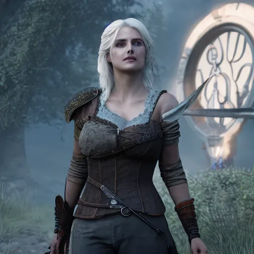 Image similar to still of Ciri in front of the stargate