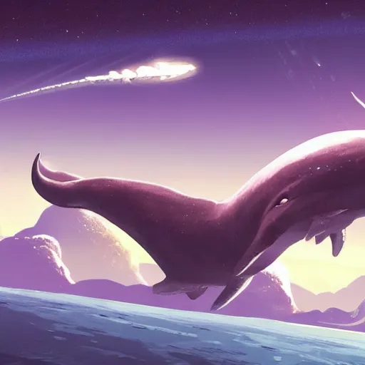 Image similar to no man's sky concept art space whale