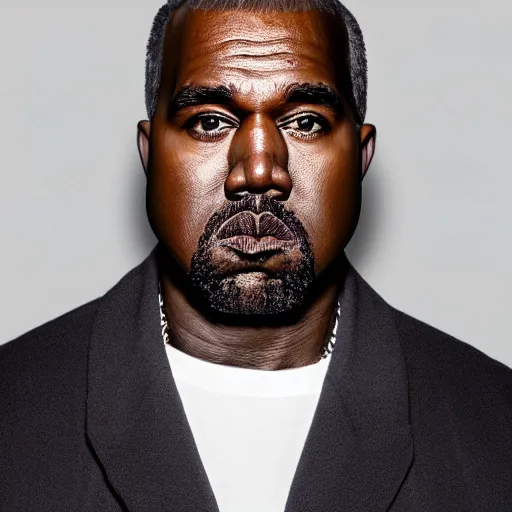 Prompt: the face of older kanye west at 5 0 years old, portrait by julia cameron, chiaroscuro lighting, shallow depth of field, 8 0 mm, f 1. 8