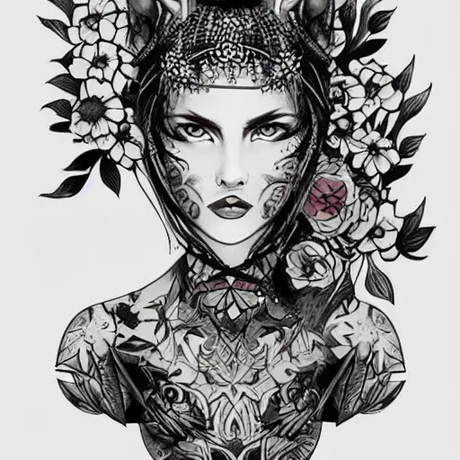 tattoo design, stencil, tattoo stencil, traditional, beautiful p 