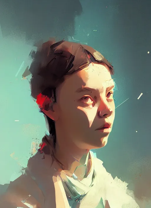 Image similar to portrait of a pretty young lady, forward facing by ismail inceoglu