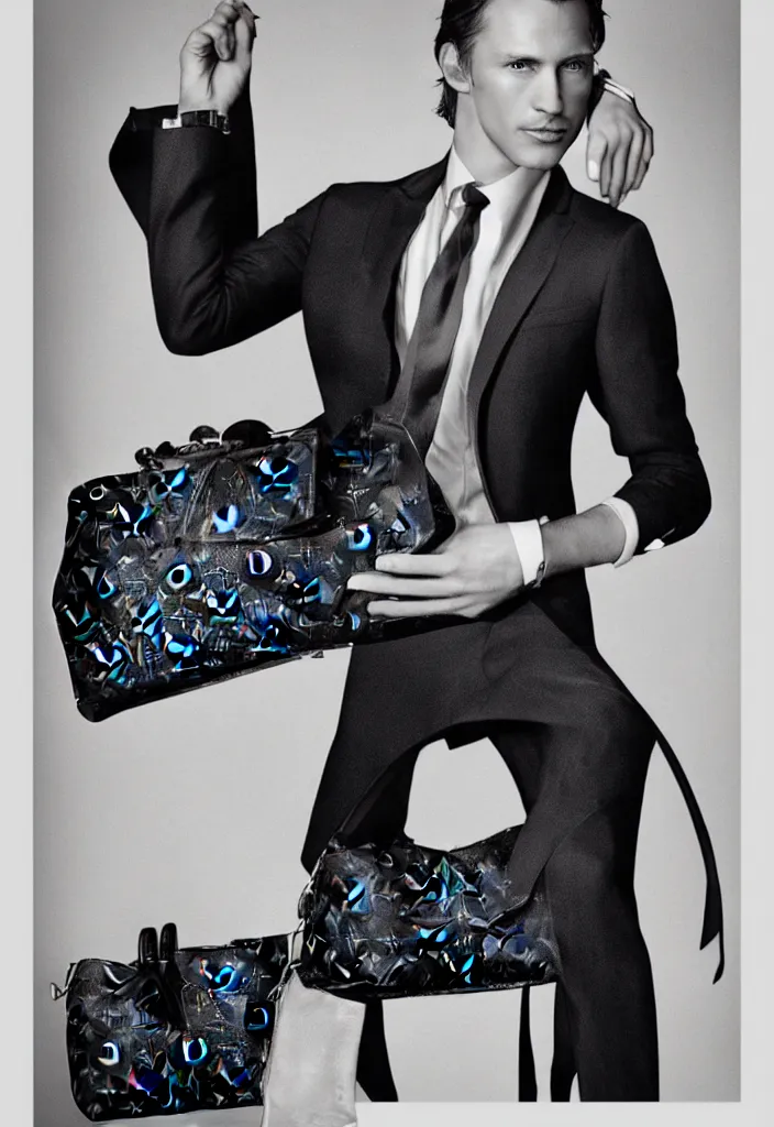 Prompt: Louis Vuitton advertising campaign portrait.