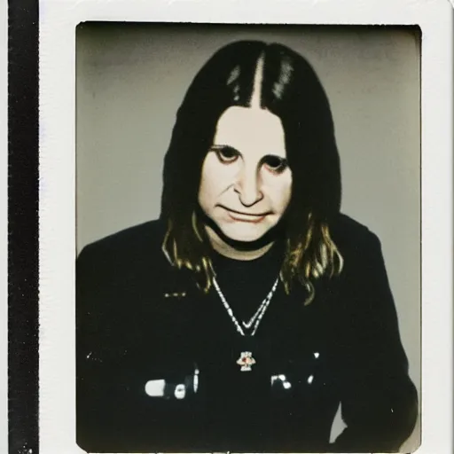 Prompt: 1 9 7 2 realistic proportionate polaroid of ozzy osbourne as a london policeman