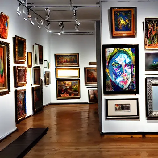 Prompt: a huge art gallery