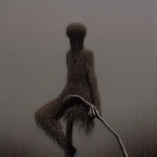 Image similar to Monkey D. Luffy made by Zdzislaw Beksinski