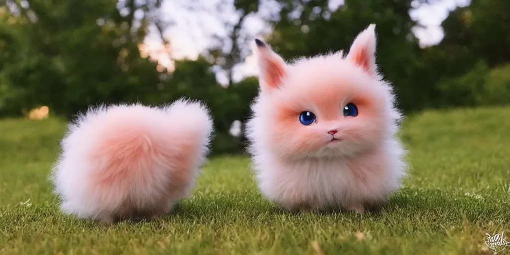 Image similar to real life pokemons, cute!!!, content!!!, mischievous!!!, adorable!!!, little furballs, fluffy!!!, ultra realistic!!!, golden hour, sharp focus