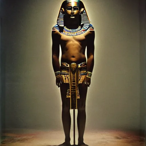 Prompt: portrait of egyptian god osiris, annie leibovitz