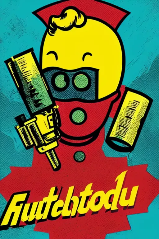 Image similar to fallout 7 6 retro futurist illustration art by butcher billy, sticker, colorful, illustration, highly detailed, simple, smooth and clean vector curves, no jagged lines, vector art, smooth andy warhol style