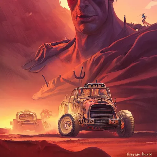 Image similar to hero world mad max fury road, behance hd by jesper ejsing, by rhads, makoto shinkai and lois van baarle, ilya kuvshinov, rossdraws global illumination