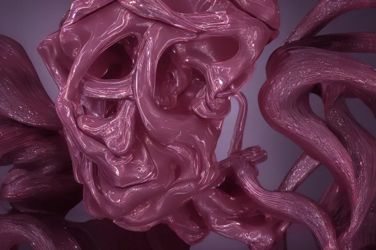 Image similar to Painful pleasures by Lynda Benglis, octane render, 4k, 8k, sharp, very very beautiful, stunning, twisted, vanishing, transparent