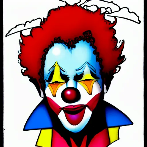 Prompt: a candy colored clown they call the sandman