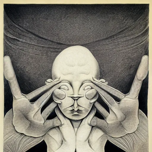 Image similar to lithography on paper secret artefact conceptual figurative post - morden monumental dynamic portrait by william blake and escher and hogarth, inspired by magritte, illusion surreal art, highly conceptual figurative art, intricate detailed illustration, controversial poster art, polish poster art, geometrical drawings, no blur