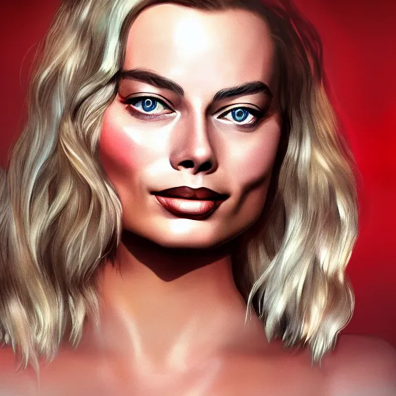 Image similar to Margot Robbie goddess of love, ultra realistic, 8K resolution, detailed, Artstation, epic