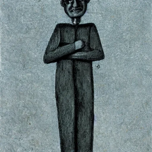 Prompt: A standing man, in the style of Antonio Berni