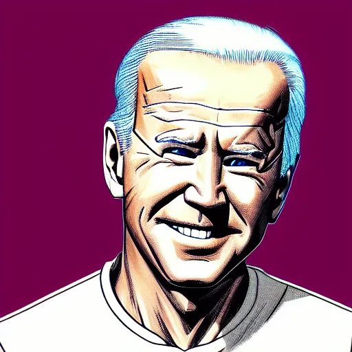 Prompt: joe biden drawn in the style of dragon ball z