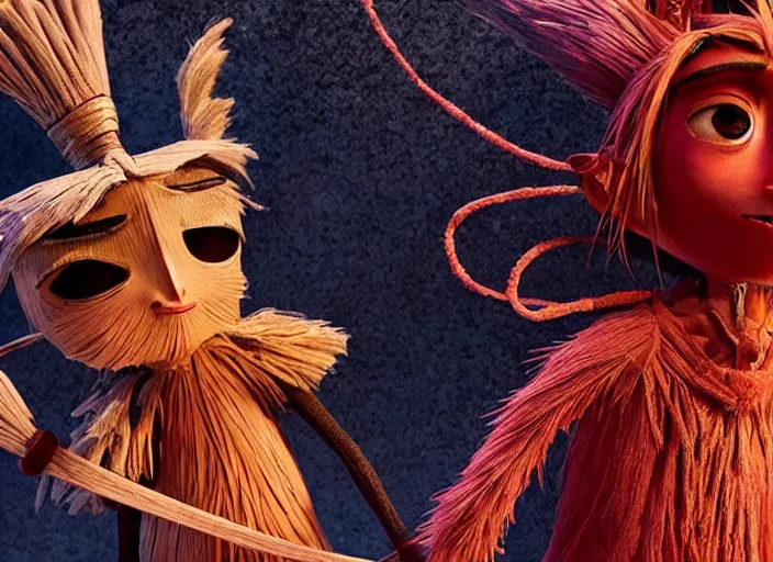 Image similar to A very high resolution image from a new movie, stop motion, Animated film Kubo, Kubo and the Two Strings, directed by wes anderson