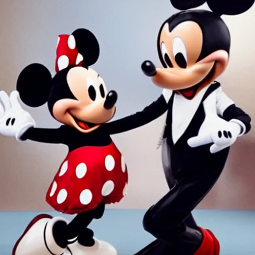 Image similar to mickey mouse dancing with minnie mouse