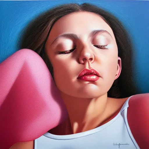 Image similar to sweet dreams. by gerardo dottori, hyperrealistic photorealism acrylic on canvas