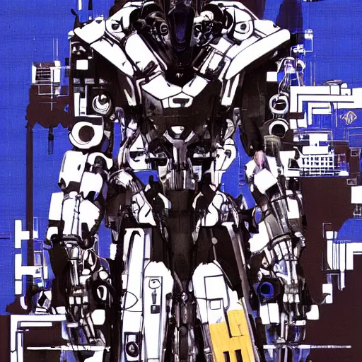 Image similar to the robot brothers orion and sirius, the ego and the id, the form and the function, the bird and the wolf, both were disconnected from the simulation by a human virus, game poster by yoji shinkawa