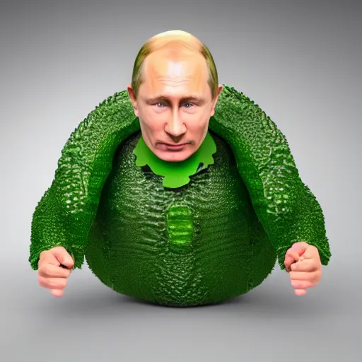 Image similar to putin wearing pickle costume, highly detailed, studio lighting, 4 k