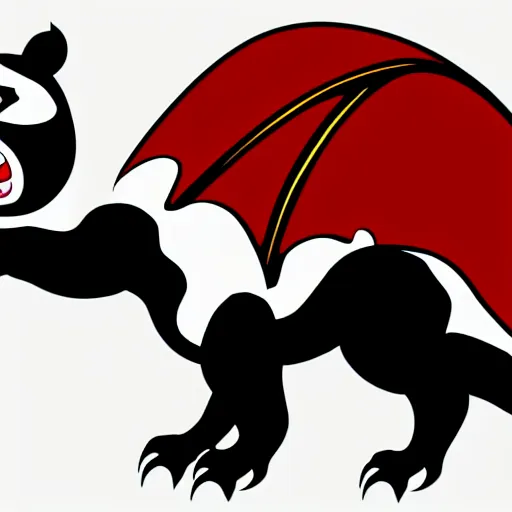 Image similar to vector art of welsh dragon and panda mixed, intercrossed, chimera, adobe illustrator