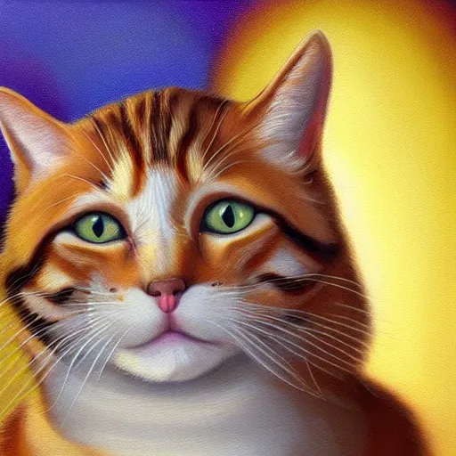 Prompt: cat Jesus, holy, ultra HD, detail, oil painting