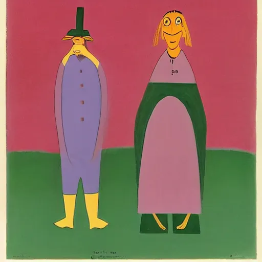 Image similar to A character by Charles Addams and Milton Avery