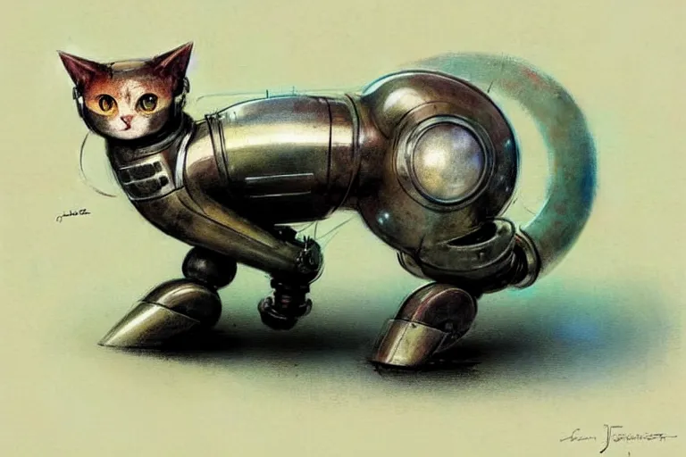 Image similar to ( ( ( ( ( 1 9 5 0 s retro future robot cat. muted colors. ) ) ) ) ) by jean - baptiste monge!!!!!!!!!!!!!!!!!!!!!!!!!!!!!!