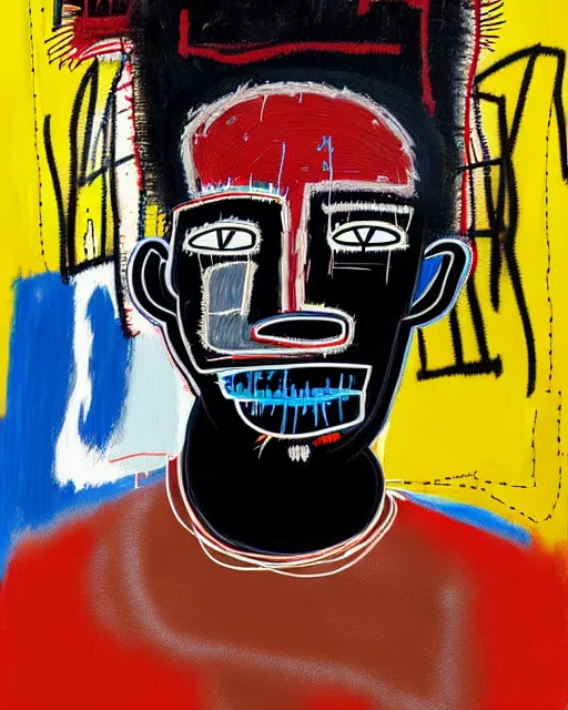 Image similar to A extremely highly detailed majestic hi-res beautiful immaculate head and shoulders award winning painting masterpiece of the face of a strong black african man by Jean-Michel Basquiat, 8k, high textures, hyper sharp, insanely detailed and intricate, super detailed, 8k HDR high quality