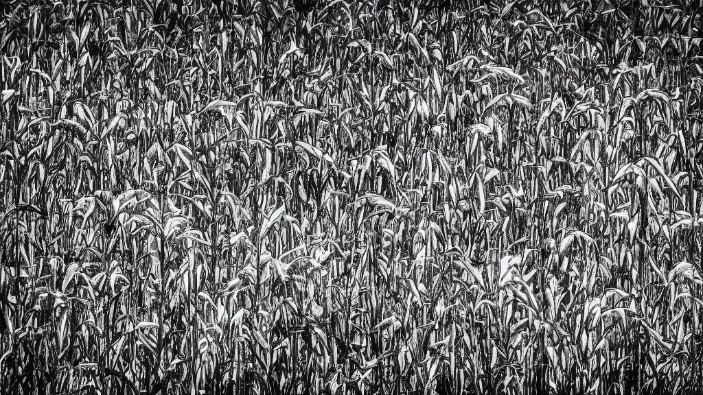 Prompt: a photograph of baseball's field of dreams, scoreboard in the cornfield, in the styles of phil alden robinson, mike mandel, and ansel!!! adams!!!. intricate, hyperrealistic, monochrome hdr, accurate