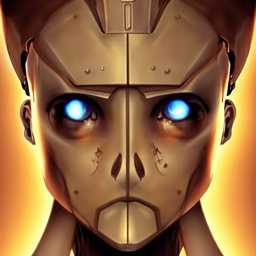 Image similar to portrait of a humanoid mech, anime, hyperrealistic