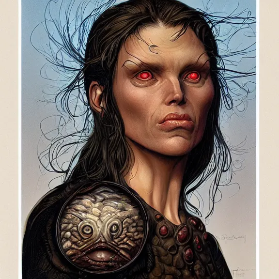 Image similar to a highly detailed portrait in the style of michael whelan and in the style of gerald brom.