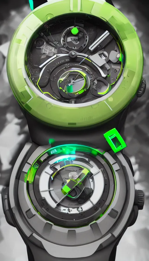 Image similar to :a portrait of OMNITRIX watch+product photography+UNREAL ENGINE 5+4K UHD IMAGE+Stunning LIGHTING+Stunning SHADERS+SUBSTANCE PAINTER