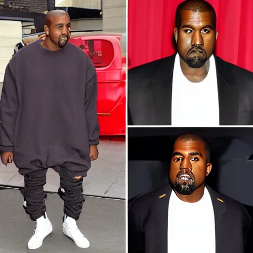 Image similar to kanye west dressed as peppa pig