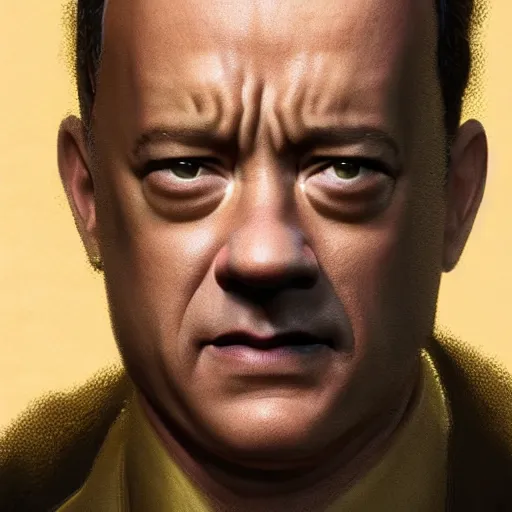Image similar to a highly detailed matte portrait of tom hanks as a sam fischer, spy novel by tom clancy, unreal engine, volumetric lighting, exquisite detail, 8 k, art by greg rutkowski and alphonse mucha