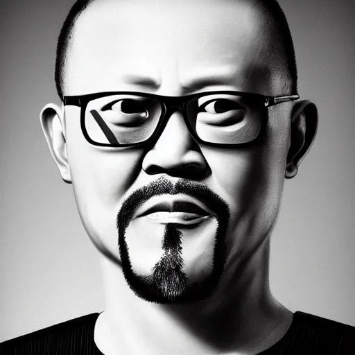 Image similar to a photorealistc digital art of jiang wen shows his musscle, award winning photography, trending on artstation